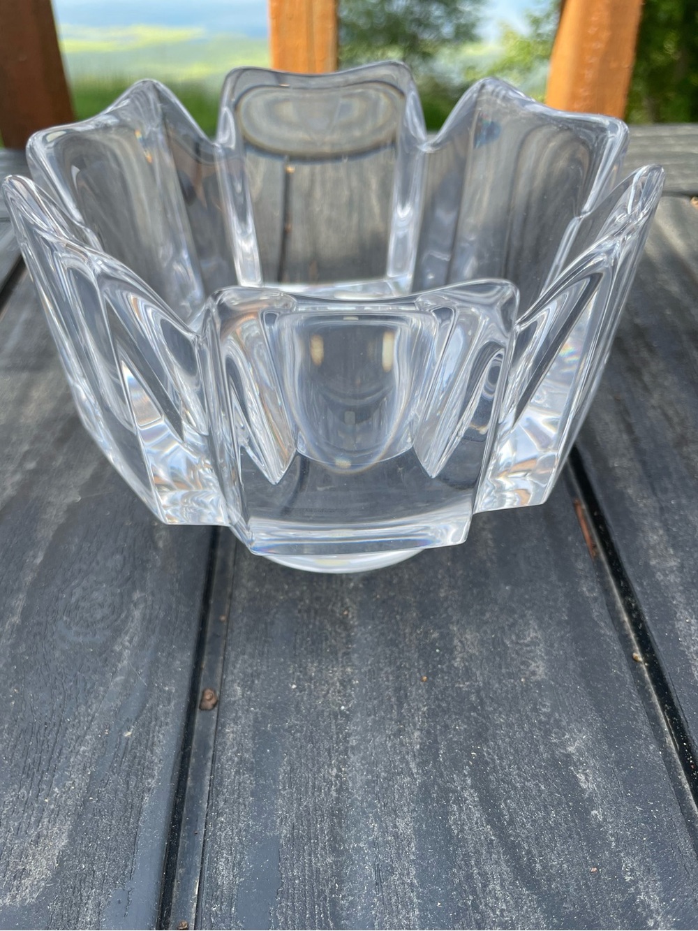 Orrefors Sweden Heavy HandCut Crystal Starburst Bowl